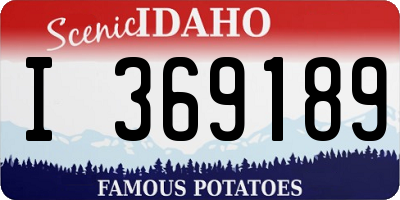 ID license plate I369189