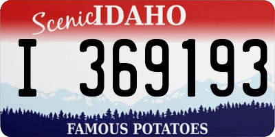 ID license plate I369193