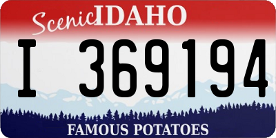 ID license plate I369194