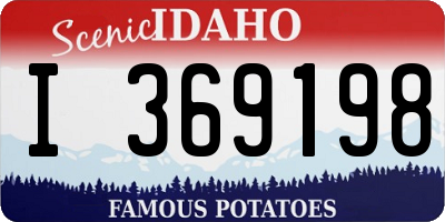 ID license plate I369198