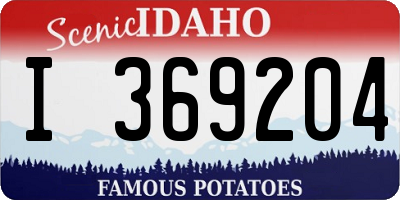 ID license plate I369204