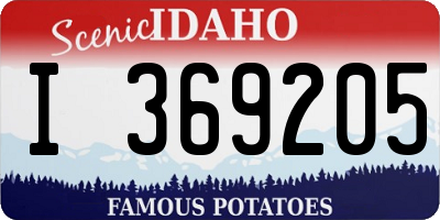 ID license plate I369205