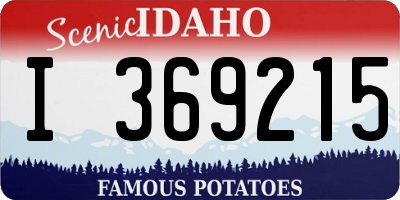ID license plate I369215