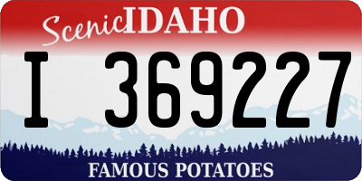 ID license plate I369227