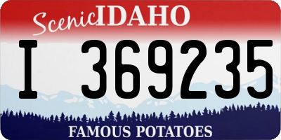 ID license plate I369235