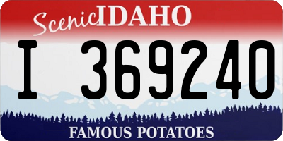 ID license plate I369240