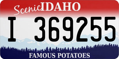 ID license plate I369255