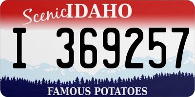 ID license plate I369257