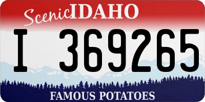 ID license plate I369265