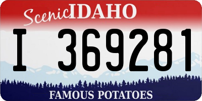 ID license plate I369281