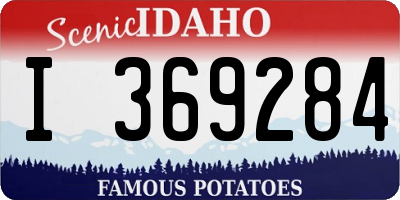ID license plate I369284