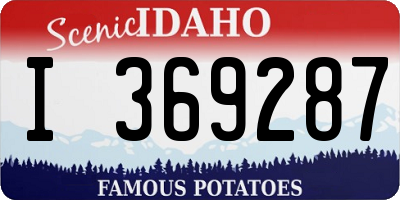 ID license plate I369287
