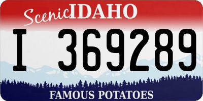 ID license plate I369289