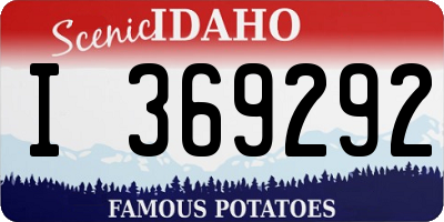 ID license plate I369292