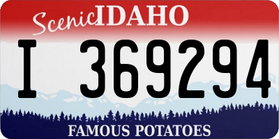 ID license plate I369294