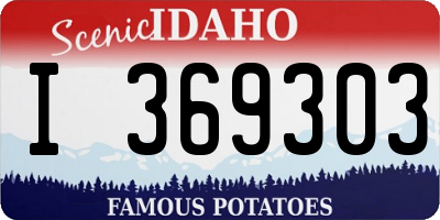 ID license plate I369303