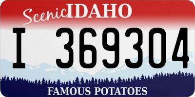 ID license plate I369304