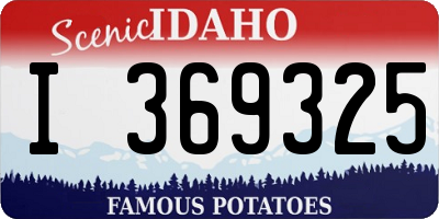 ID license plate I369325