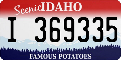 ID license plate I369335