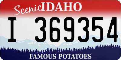 ID license plate I369354