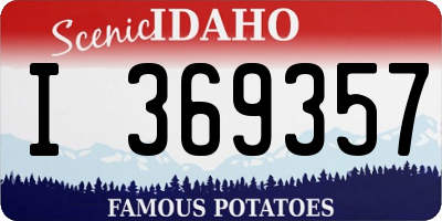 ID license plate I369357