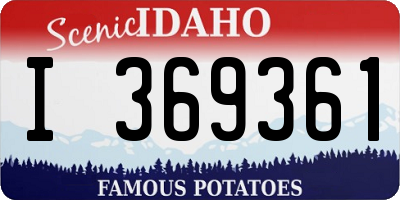 ID license plate I369361