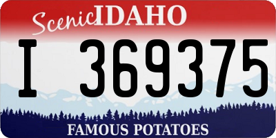 ID license plate I369375