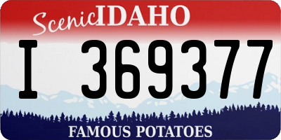ID license plate I369377