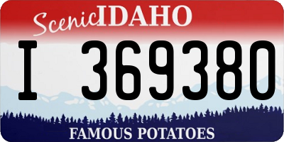 ID license plate I369380