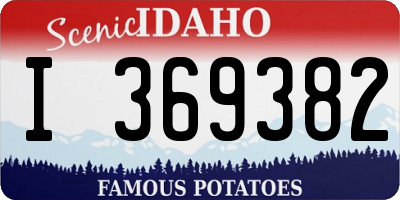 ID license plate I369382