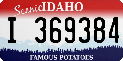 ID license plate I369384