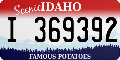 ID license plate I369392