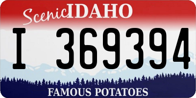 ID license plate I369394