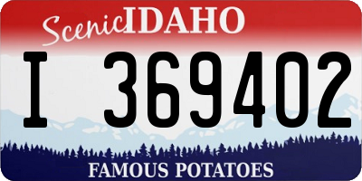 ID license plate I369402