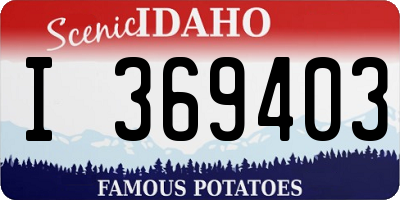ID license plate I369403