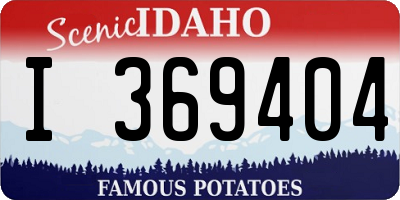 ID license plate I369404