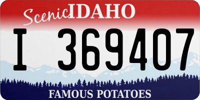 ID license plate I369407