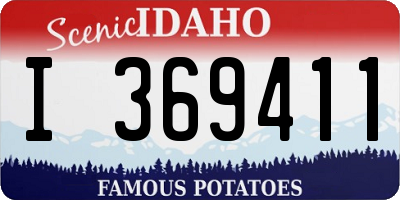 ID license plate I369411