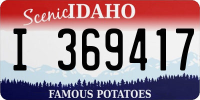 ID license plate I369417
