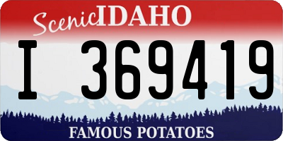 ID license plate I369419