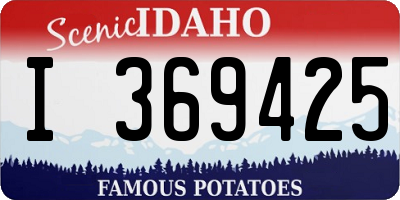 ID license plate I369425