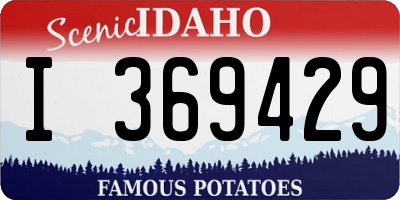 ID license plate I369429