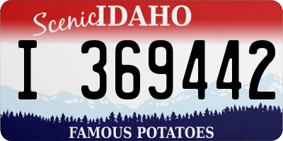ID license plate I369442