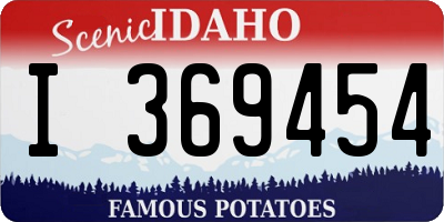 ID license plate I369454