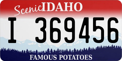 ID license plate I369456