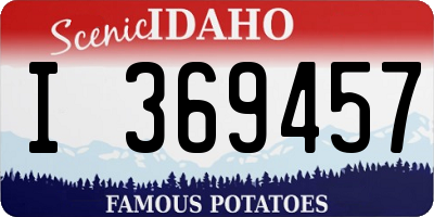 ID license plate I369457
