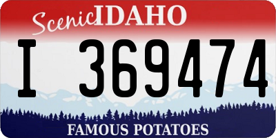 ID license plate I369474