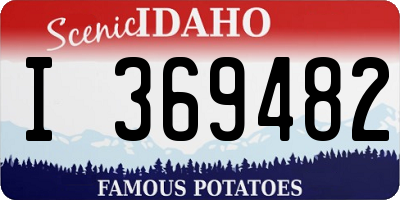 ID license plate I369482