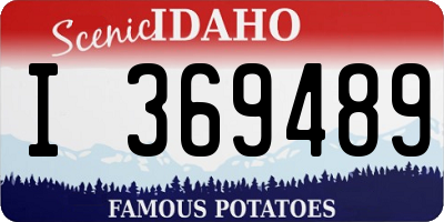 ID license plate I369489