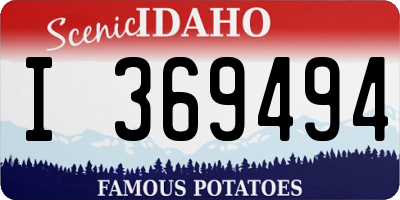 ID license plate I369494